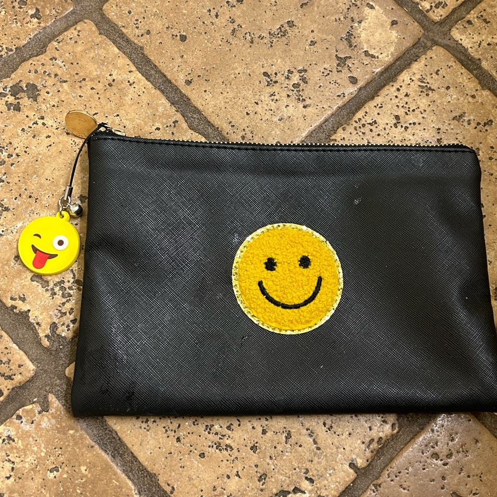 Black and Yellow Smiley Face Kids Pouch